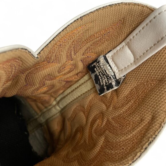 Laredo White Brown Square Toe Leather Western Cowboy Cowgirl Boots Women's 8 M - Picture 10 of 13